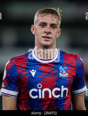 LONDRA, INGHILTERRA - AGOSTO 09: Killian Phillips of Crystal Palace durante la partita della Premier League 2 Divisione 1 tra Crystal Palace U21 e Brighton & Hove Albion F.C. U21 a Selhurst Park il 9 agosto 2022 a Londra, Regno Unito. (Foto di Sebastian Frej) Credit: Sebo47/Alamy Live News Foto Stock