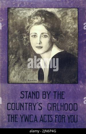 Accanto alla girlhood del paese, lo Y. W. C. A. agisce per voi (1918) il manifesto americano della prima Guerra Mondiale di Wladyslaw Theodore Benda Foto Stock