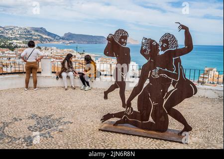 Mirador del Portal Viejo punto di vista nel centro storico di Altea, Alicante Spagna Foto Stock
