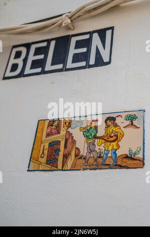 Piastrelle artistiche in via Belen, Altea, Spagna Foto Stock