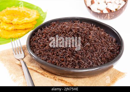 Riso con cocco piatto tipico della costa caraibica Foto Stock