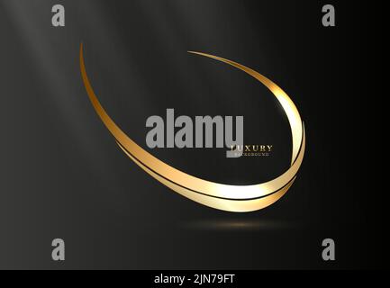 Forma geometrica astratta nera e oro Illustrazione Vettoriale