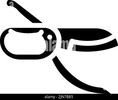 forbici lattuga icona glifo vettore illustrazione Illustrazione Vettoriale