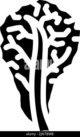 illustrazione vettoriale dell'icona glyph della lattuga rossa Illustrazione Vettoriale