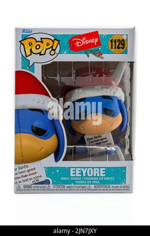 CHESTER, REGNO UNITO - LUGLIO 31st 2022: Eeyore funko pop box. Immagine studio Foto Stock