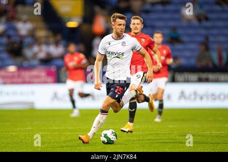 Bolton, Regno Unito. 9th agosto, 2022. Durante la partita di Coppa Carabao tra Bolton Wanderers e Salford City all'Università di Bolton Stadium, Bolton martedì 9th agosto 2022. (Credit: Mike Morese | MI News) durante la partita della Carabao Cup tra Bolton Wanderers e Salford City all'Università di Bolton Stadium, Bolton martedì 9th agosto 2022. (Credit: Mike Morese | MI News) Credit: MI News & Sport /Alamy Live News Foto Stock