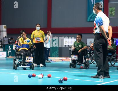 I Para Games dell'ASEAN del 2022, ufficialmente conosciuti come i Para Games dell'ASEAN del 11th, e comunemente conosciuti come Surakarta 2022, sono stati un evento biennale multisport per atleti con disabilità fisiche nel sud-est asiatico. Si è svolto dal 30th luglio al 6th agosto 2022. Hanno partecipato tutti i 11 paesi della regione. Surakarta, Indonesia. Foto Stock