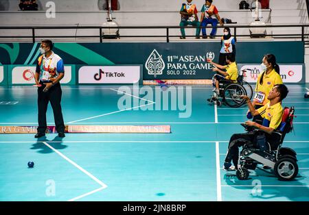 I Para Games dell'ASEAN del 2022, ufficialmente conosciuti come i Para Games dell'ASEAN del 11th, e comunemente conosciuti come Surakarta 2022, sono stati un evento biennale multisport per atleti con disabilità fisiche nel sud-est asiatico. Si è svolto dal 30th luglio al 6th agosto 2022. Hanno partecipato tutti i 11 paesi della regione. Surakarta, Indonesia. Foto Stock