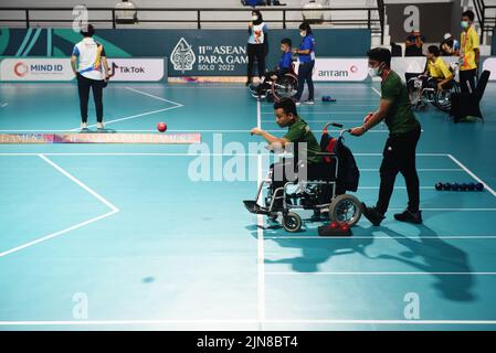 I Para Games dell'ASEAN del 2022, ufficialmente conosciuti come i Para Games dell'ASEAN del 11th, e comunemente conosciuti come Surakarta 2022, sono stati un evento biennale multisport per atleti con disabilità fisiche nel sud-est asiatico. Si è svolto dal 30th luglio al 6th agosto 2022. Hanno partecipato tutti i 11 paesi della regione. Surakarta, Indonesia. Foto Stock