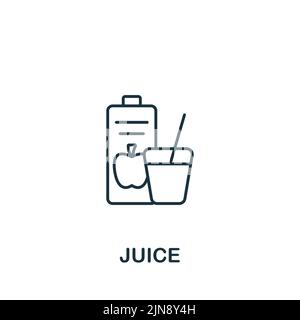 Icona Juice. Icona bevande semplici monocromatiche per modelli, web design e infografiche Illustrazione Vettoriale