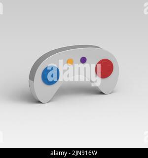 Video game controller 3D vettoriale gioco illustrazione isolato su bianco Foto Stock