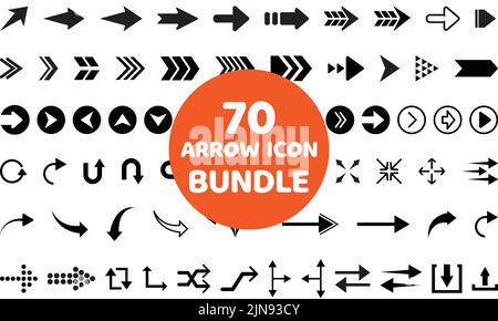 set di icone a freccia, illustrazione del vettore a freccia, collezione di vettori a freccia semplice e moderna. Illustrazione Vettoriale