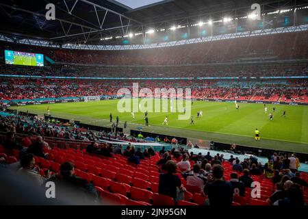 Una visione generale durante la partita Euro 2020 tra Inghilterra e Scozia in un Covid-19 Restricted Wembley Stadium, giugno 2021. Foto Stock