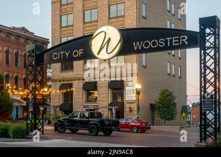 Centro città di Wooster, Ohio, quartiere dello shopping locale Foto Stock