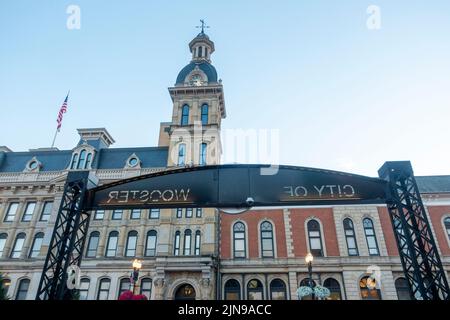 Centro città di Wooster, Ohio, quartiere dello shopping locale Foto Stock