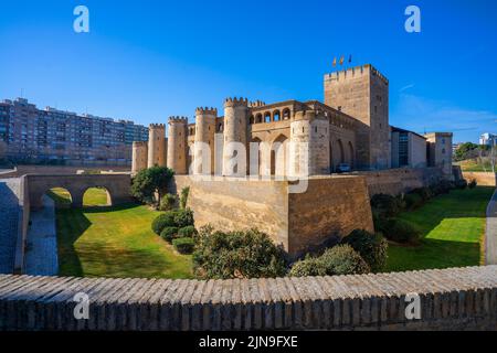 Aljafería, Saragozza, Aragona, Spagna Foto Stock