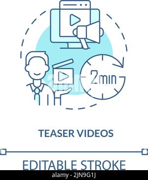 Teaser video turchese concetto icona Illustrazione Vettoriale
