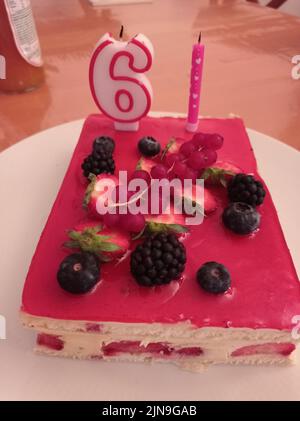 gâteau d'anniversaire, 61 ans, Francia Foto Stock