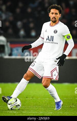 MARQUINHOS del PSG durante il campionato francese Ligue 1 partita di calcio tra Parigi Saint-Germain e Stade Rennais (Rennes) il 11 febbraio 2022 allo stadio Parc des Princes di Parigi, Francia - Foto Matthieu Mirville / DPPI Foto Stock