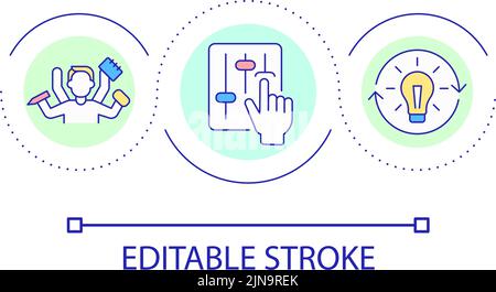 Icona del concetto di loop di gestione multitasking Illustrazione Vettoriale