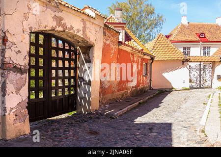 Un angolo della Città alta nella Città Vecchia di Tallinn, la capitale dell'Estonia Foto Stock