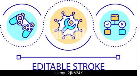 Icona del concetto di loop di sviluppo di videogiochi Illustrazione Vettoriale