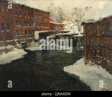 Frits Thaulow - Scena del Mulino Foto Stock