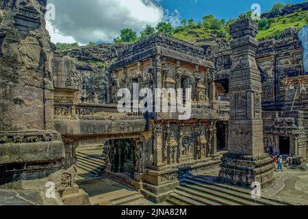 08 18 2006 Kailasa tempio, ellora grotta, aurangabad, Maharashtra, India, Asia Foto Stock