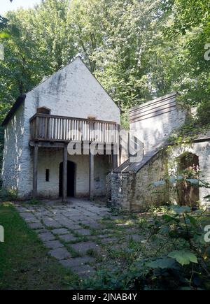 Tudor Merchant's House, museo di St Fagans, Amgueddfa Werin Sain ffagan. Cardiff. Agosto 2022. Estate Foto Stock