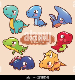 Collezione cute Dinosaurs Illustrazione Vettoriale