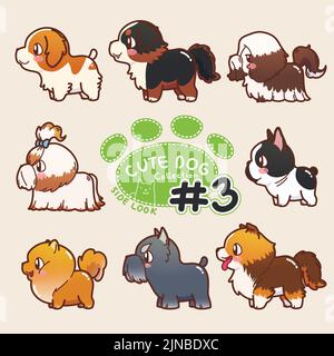 Collezione cute Dog 3 Illustrazione Vettoriale