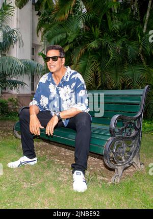 New Delhi, India. 10th ago 2022. L'attore di Bollywood Akshay Kumar pone per la foto durante la promozione del suo prossimo film Raksha Bandhan a Nuova Delhi. Credit: SOPA Images Limited/Alamy Live News Foto Stock