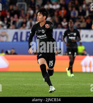 Helsinki, Finlandia. 10th ago, 2022. 10,8.2022, Olympiastadion/Stadio Olimpico, Helsinki. Super Coppa UEFA 2022. Real Madrid / Eintracht Frankfurt Daichi Kamada - Eintracht Credit: AFLO Co. Ltd./Alamy Live News Foto Stock