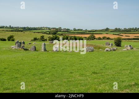 Ballynoe Stone Circle, Downpatrick, Irlanda del Nord Foto Stock