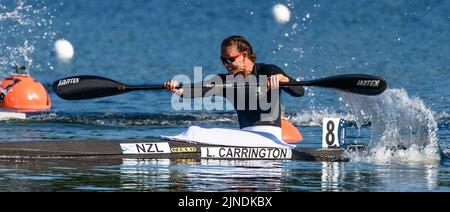 : Lisa Carrington al 2022° ICF Canoe Sprint e Paracanoe World Championships a Dartmouth, Nuova Scozia Canada, sul lago Banook. Agosto 3rd 2022, 2 Foto Stock