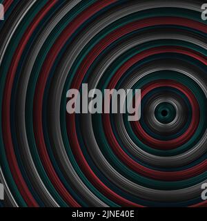 Astratto anelli metallici di diverse dimensioni e strisce di cerchio colorati sfondo a spirale o forme rotonde mandala con linee rotanti circolari concentriche Foto Stock