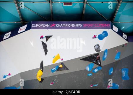 Monaco, Germania. 11th ago, 2022. Monaco di Baviera, 11th 2022 agosto: Muro di bouldering allo Sport Climbing a Koenigsplatz ai Campionati europei di Monaco di Baviera 2022 (Liam Asman/SPP) Credit: SPP Sport Press Photo. /Alamy Live News Foto Stock