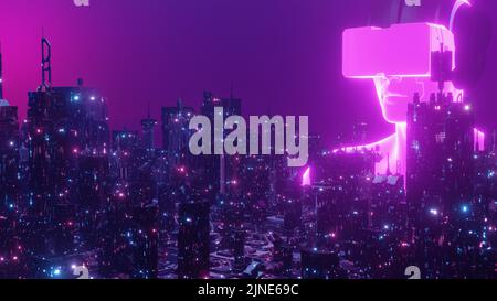 Concept Future Digital Technology Cosmic Concept background 3D Illustrazione Foto Stock