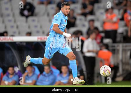 ISTANBUL - Mahmoud Ahmed Ibrahim Hassan ( Trezeguet ) di Trabzonspor COME durante la partita turca Super Lig tra Istanbulspor AS e Trabzonspor COME allo stadio Ataturk Olimpiyat il 5 agosto 2022 a Istanbul, Turchia. ANP | altezza olandese | GERRIT DA COLONIA Foto Stock