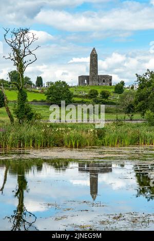 Turlough Round Tower, Castlebar, Co. Mayo, Irlanda Foto Stock