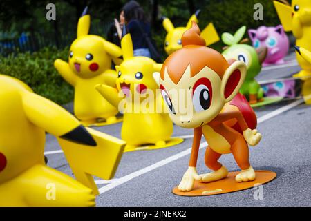 Pikachu Parade, Pokemon durante l'ePrix di Seul 2022, 10th° meeting del Campionato del mondo ABB FIA Formula e 2021-22, sul circuito di Seul Street tra il 12 e il 14 agosto, a Seul, Corea del Sud - Foto: Julien Delfosse/DPPI/LiveMedia Foto Stock