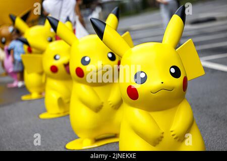 Pikachu Parade, Pokemon durante l'ePrix di Seul 2022, 10th° meeting del Campionato del mondo ABB FIA Formula e 2021-22, sul circuito di Seul Street tra il 12 e il 14 agosto, a Seul, Corea del Sud - Foto: Julien Delfosse/DPPI/LiveMedia Foto Stock