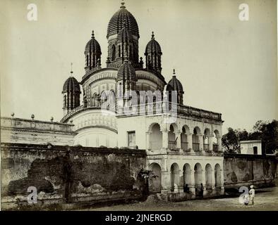 Il Dakshineshwar Kali temple, una vista da Samuel Bourne, c.1860's Foto Stock