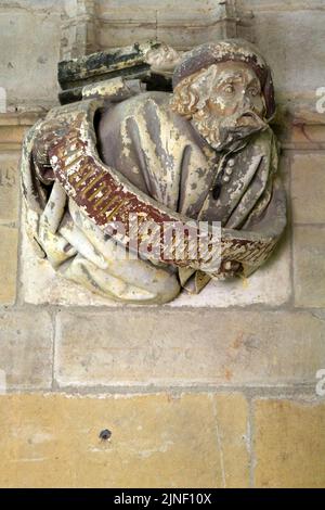 Michée. Profeta. Scultura. Policromo. Chapelle Jean de Bourbon. Abbatiale Saint-Pierre e Saint-Paul. Cluny. Saône e Loira. Borgogna. Francia. EUR Foto Stock