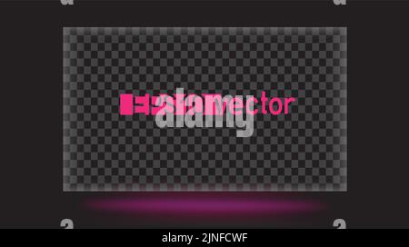 vetro pubblicità trasparente cornice scura e ombra Illustrazione Vettoriale
