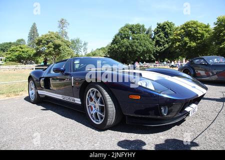 Super auto da corsa classica Ford GT Blue al National Motor Museum di Beaulieu, Southampton, Hampshire, Inghilterra, Regno Unito, Agosto 2022 Foto Stock