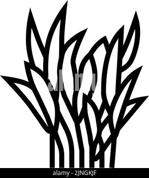 illustrazione del vettore icona java fern line Illustrazione Vettoriale