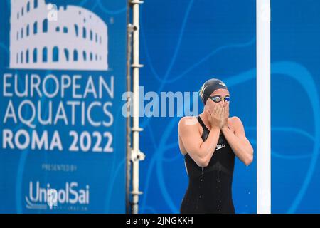 Il belga Valentine Dumont è stato raffigurato durante le semifinali Freestyle Women del 100m ai campionati europei di nuoto a Roma, giovedì 11 agosto 2022. I Campionati europei di nuoto 2022 si svolgono dal 11 al 21 agosto. FOTO DI BELGA NIKOLA KRSTIC Foto Stock