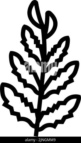 illustrazione del vettore icona della linea di felci d'acqua africana Illustrazione Vettoriale