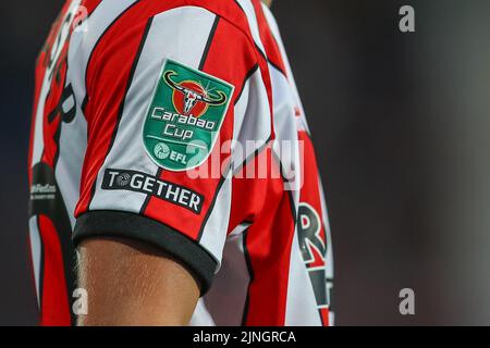 West Bromwich, Regno Unito. 11th ago, 2022. Il marchio della Carabao Cup sulla maglia Sheffield United di West Bromwich, Regno Unito, il 8/11/2022. (Foto di Gareth Evans/News Images/Sipa USA) Credit: Sipa USA/Alamy Live News Foto Stock